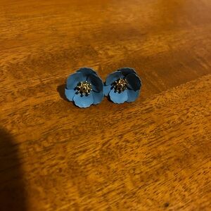 Anthropologie Blue Floral Earrings